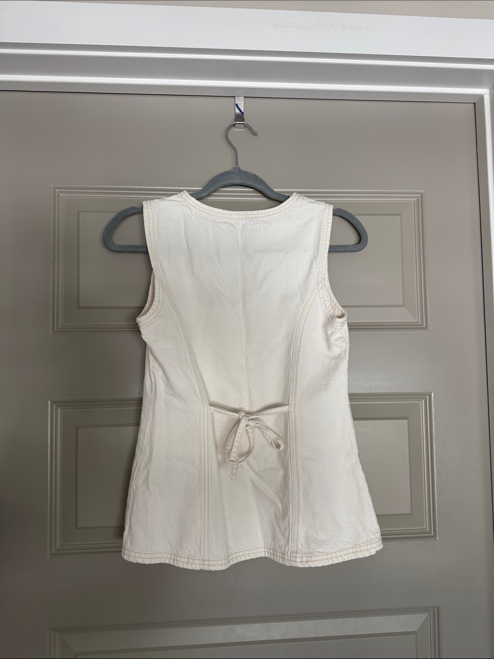 Abercrombie & Fitch Cream Tie-Back Denim Vest - Picture 3 of 3
